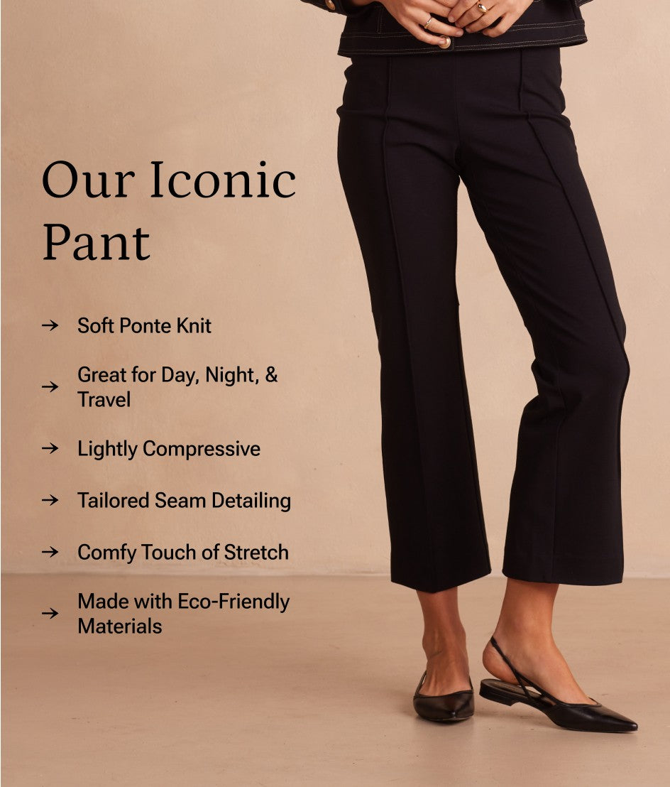 The Icon Ponte Pintuck Trouser Pant