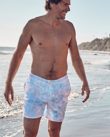 The Men’s Swim Short - Strawberry Fields in Deep Sea