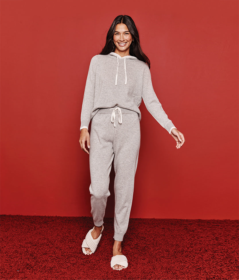 Wool and cashmere lounge joggers, Miiyu, Shop Women's Sleep Shorts Online