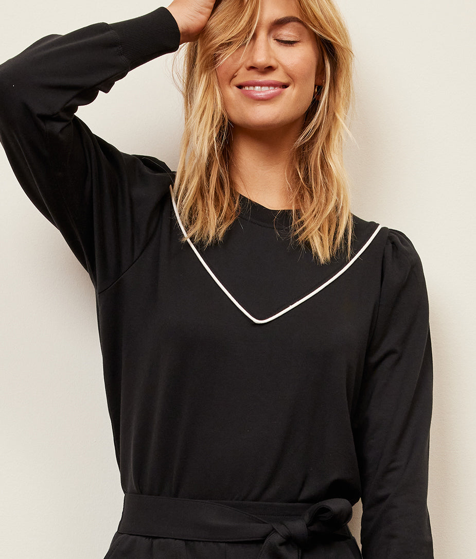 Wrap-Front French Terry Sweatshirt