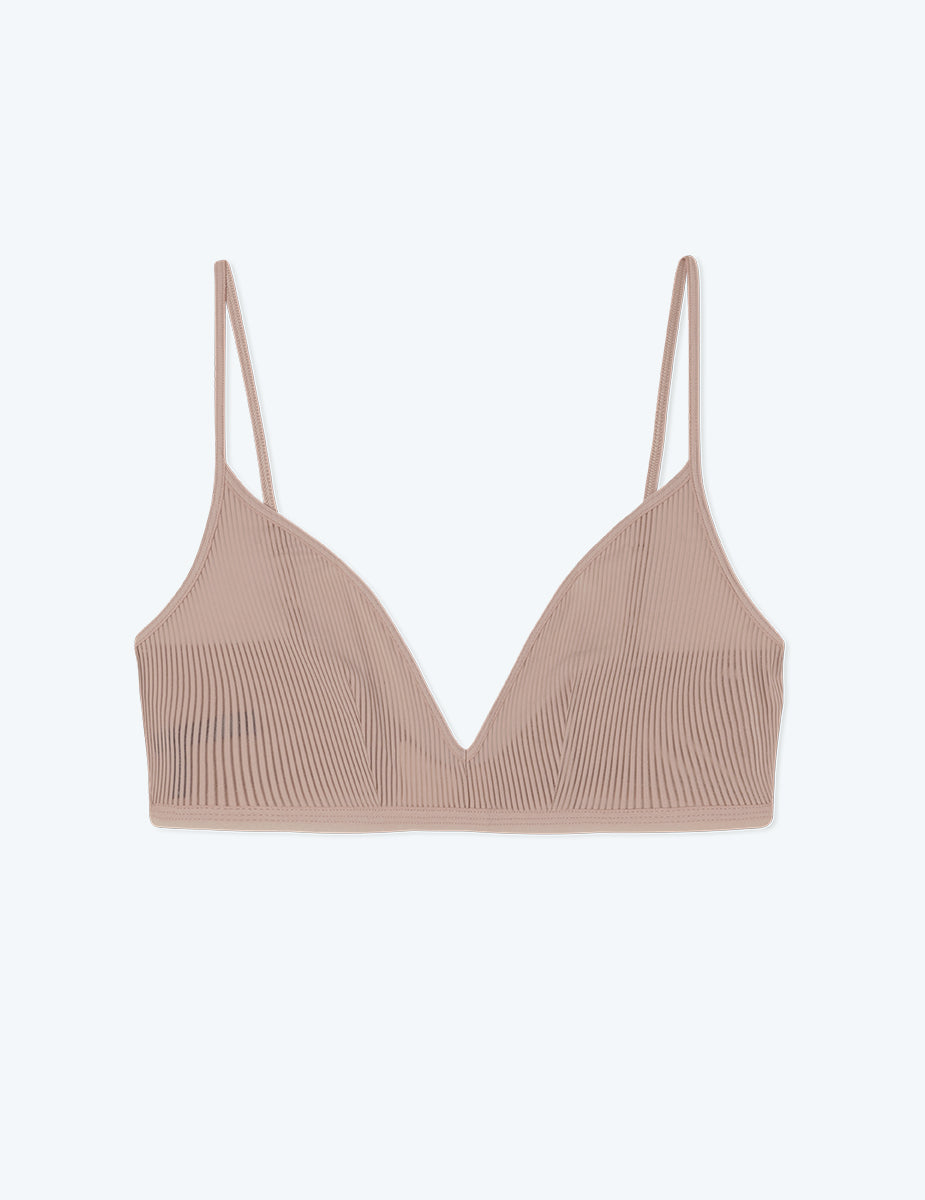 Dusty Pink Certified Organic Cotton Comfy Bralette, No Underwire 