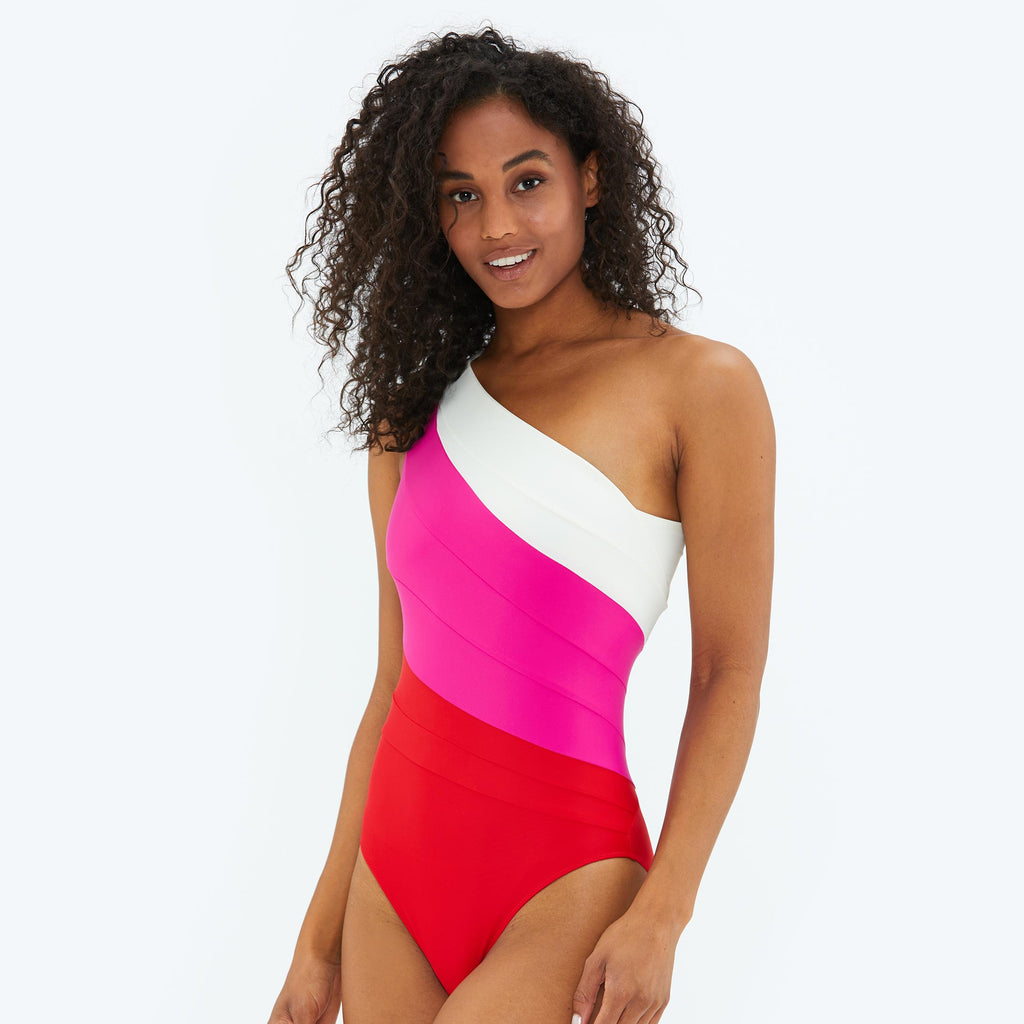  SUMMERSALT The Sidestroke One Piece Swimsuit,  Lava/Hibiscus/White Sand, 0 : Clothing, Shoes & Jewelry